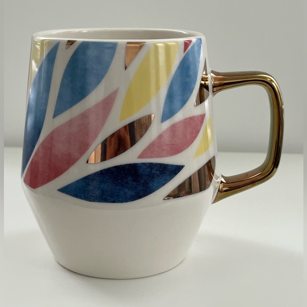 Edible Arrangements Mug Gold Leaf Spring Mug Blue Pink